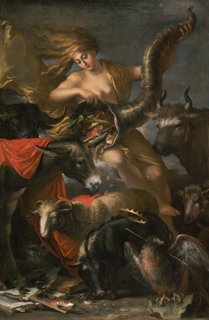 Salvator Rosa (Italian, 1615 - 1673), Allegory of Fortune, Italian, about 1658 - 1659, courtesy The J. Paul Getty Museum, Los Angeles.